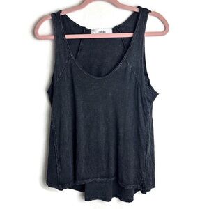 Able Distressed Black Drapey Lightweight Tank Top Size Small Summer Cotton Modal